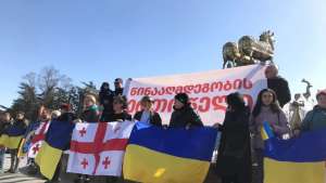 ,,წინააღმდეგობის ერთი წელი" - ქუთაისში უკრაინის მხარდამჭერი აქცია გაიმართა