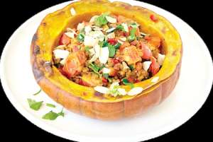 შემოდგომის მთავარი კერძი - გოგრა ოსპითა და ხორცის ფარშით