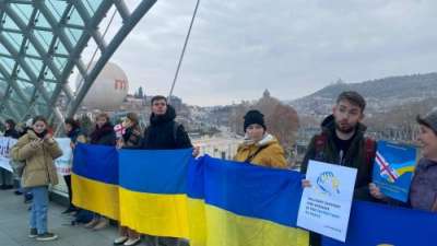 თბილისში, უკრაინის ერთობის დღესთან დაკავშირებით სოლიდარობის აქცია გაიმართა